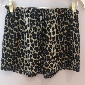 Leopard Print Drawstring Shorts